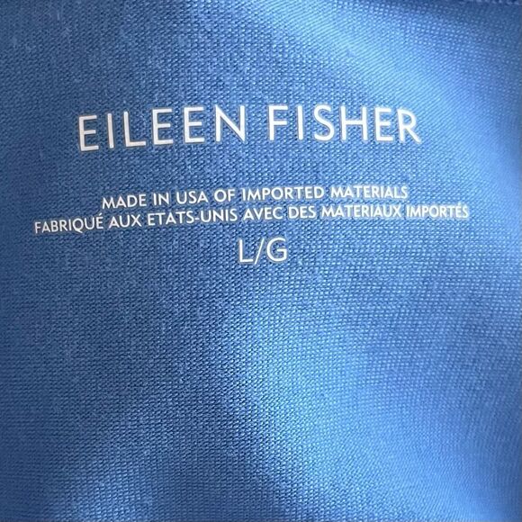 Eileen Fisher Horizon Bateau Neck Tunic Blue Short Sleeve Large - Picture 3 of 6